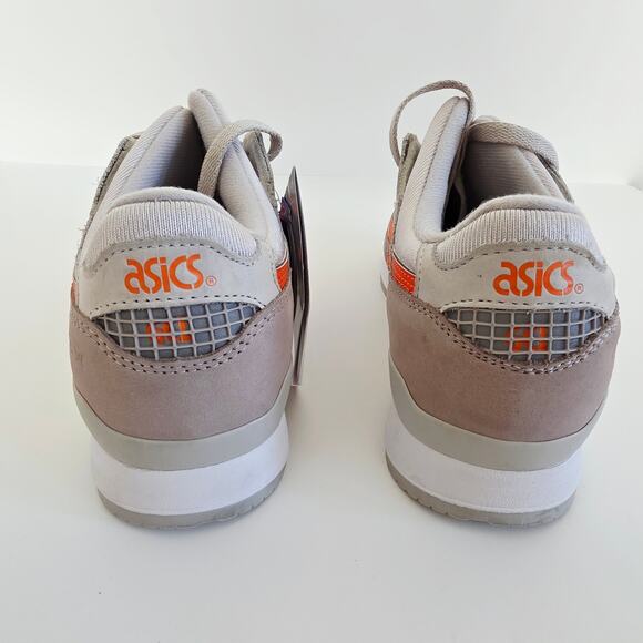 Asics Men's Grey & Neon Orange Gel Lyte III OG Lace Up Low Top Sneakers Sz 7.5 - Picture 7 of 10